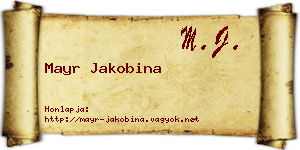 Mayr Jakobina névjegykártya